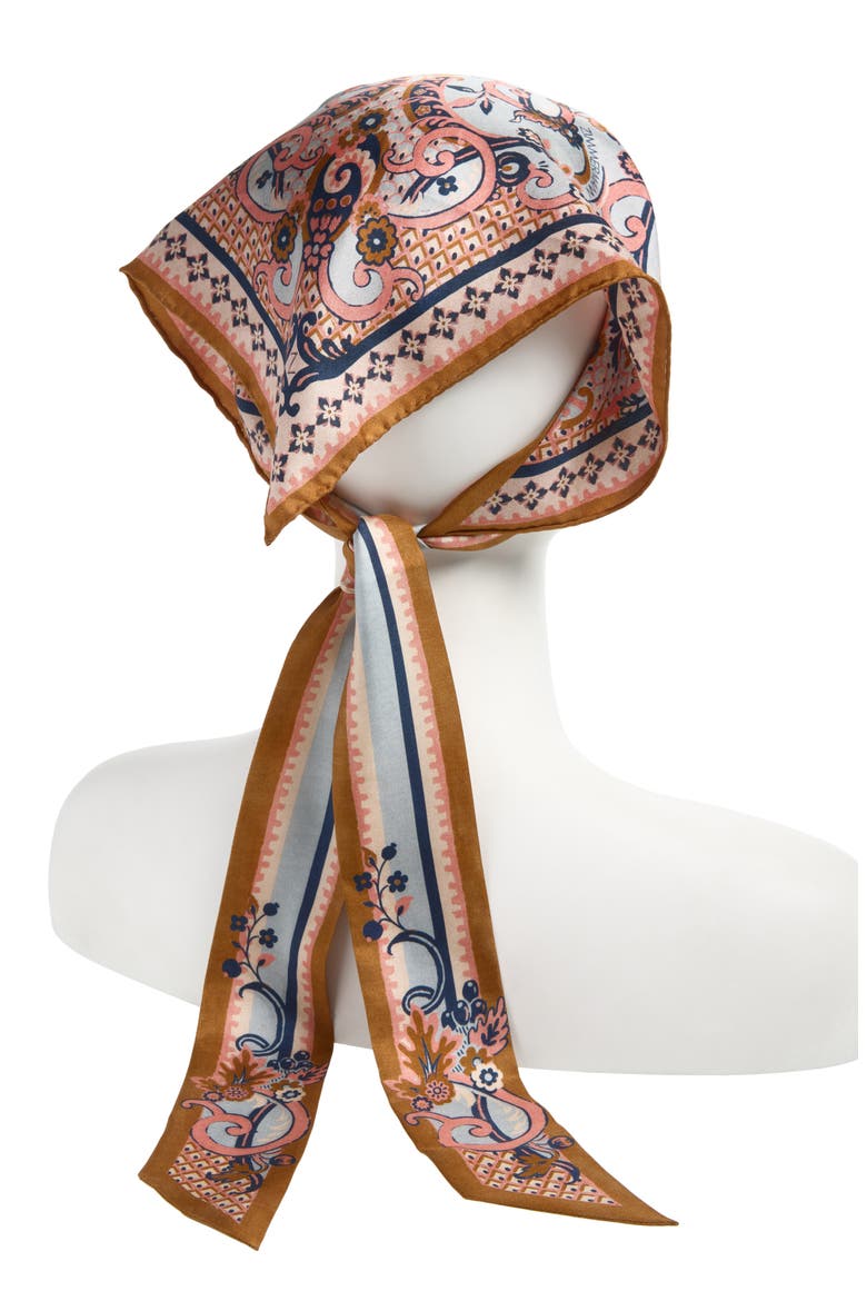 Paisley Silk Headscarf, Alternate, color, BLUE PAISLEY FLORAL