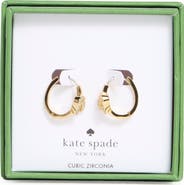 Kate Spade New York pavé knot huggie hoop earrings