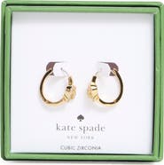Kate Spade New York pavé knot huggie hoop earrings