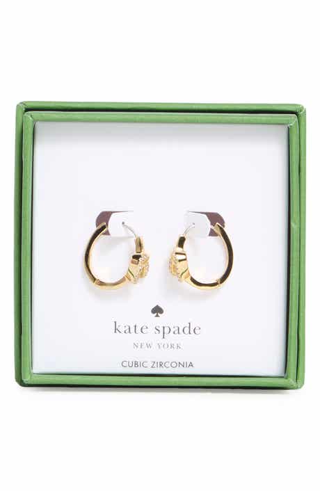 Kate Spade New York pavé knot huggie hoop earrings