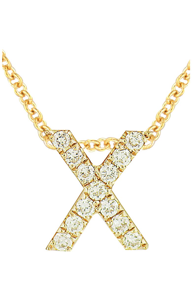 18k Gold Pavé Diamond Initial Pendant Necklace, Alternate, color, 18K YELLOW GOLD - X