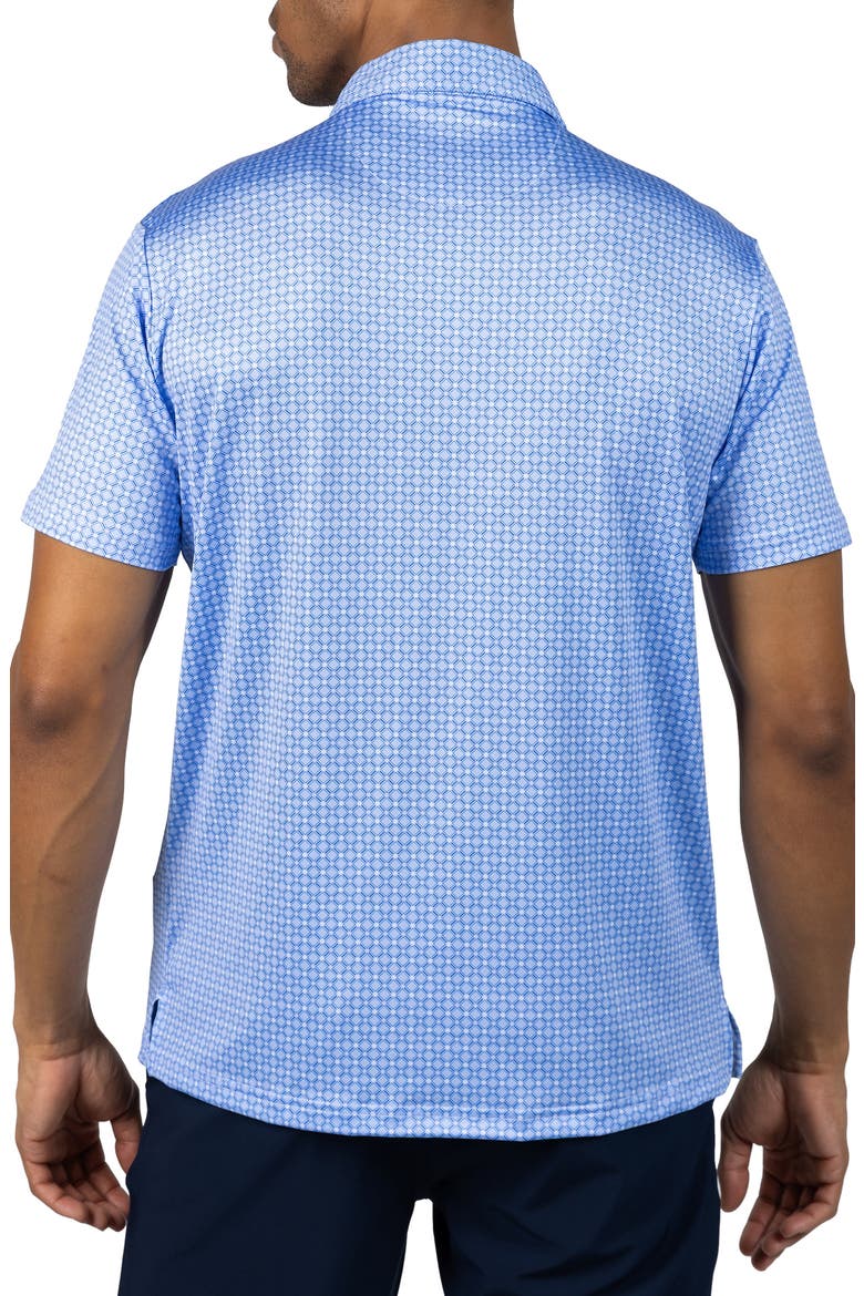 Captains Wheel Print Performance Polo, Alternate, color, BLUE
