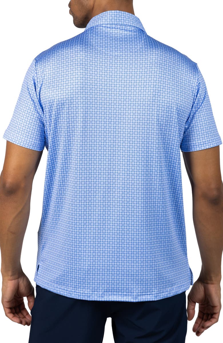 TailorByrd Captains Wheel Print Performance Polo, Alternate, color, Blue