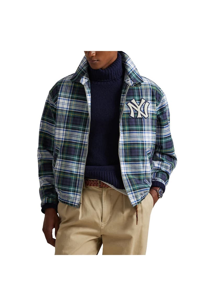 Navy Yankees Oxford Jacket, Main, color, Navy