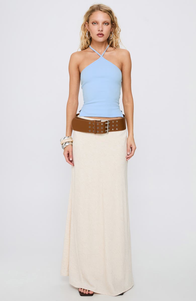 Princess Polly Baseline Rib Halter Top, Alternate, color, Light Blue