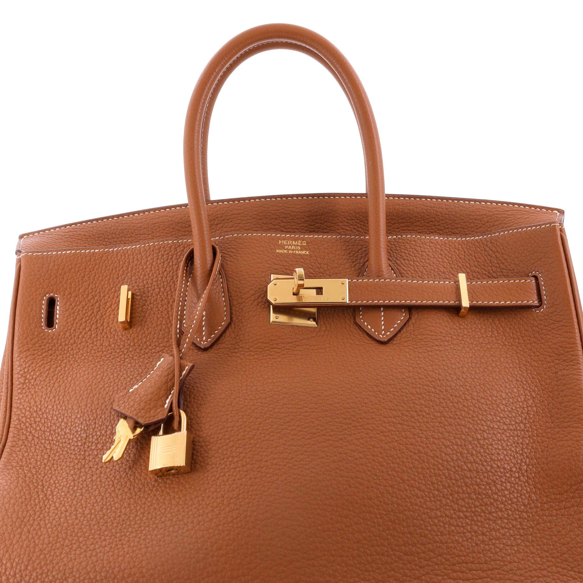 Pre-Owned Hermes Birkin Handbag Brown Togo with Gold Hardware 35, Alternate, color, Gold