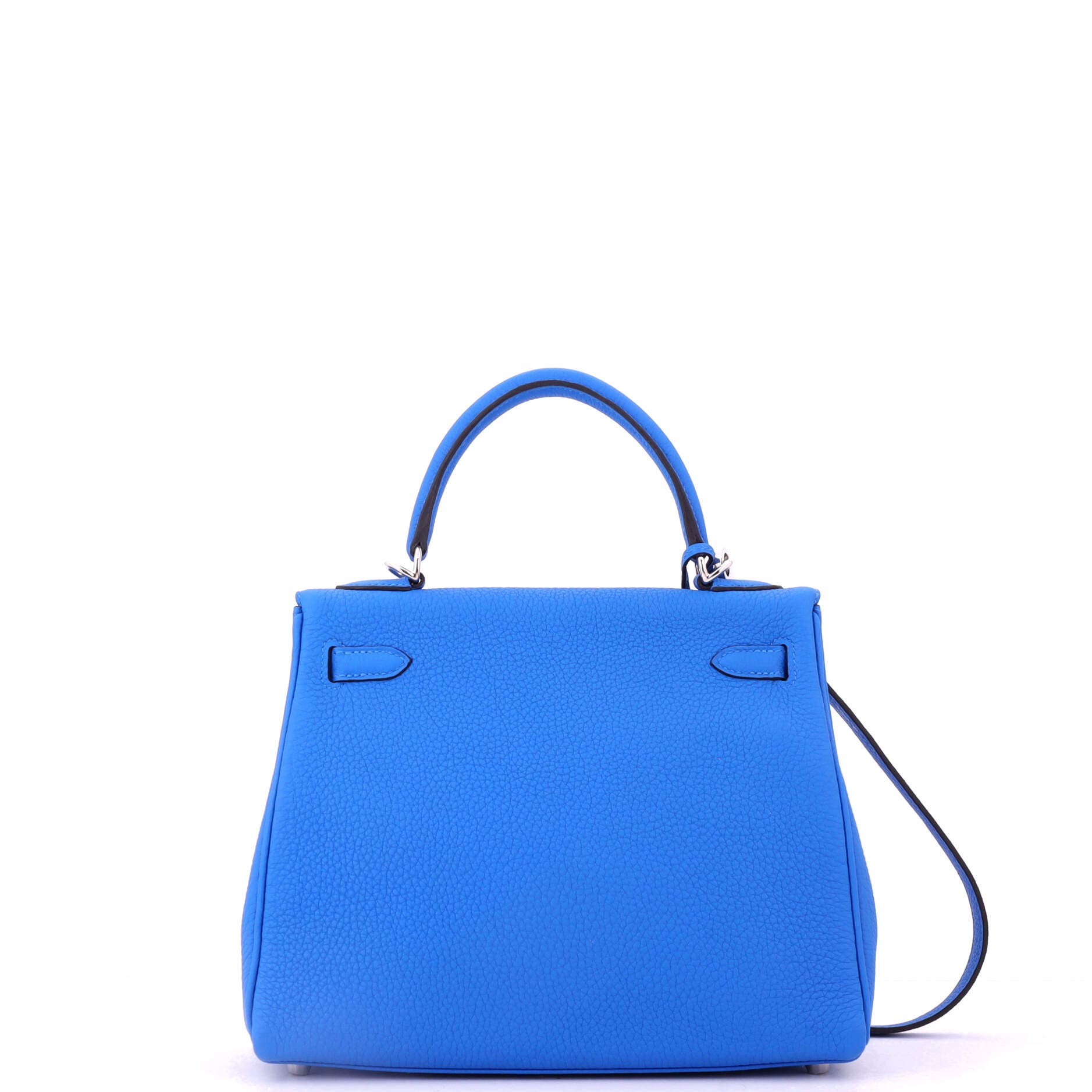 Pre-Owned Hermes Kelly Handbag Blue Togo with Palladium Hardware 25, Alternate, color, New Bleu Hydra