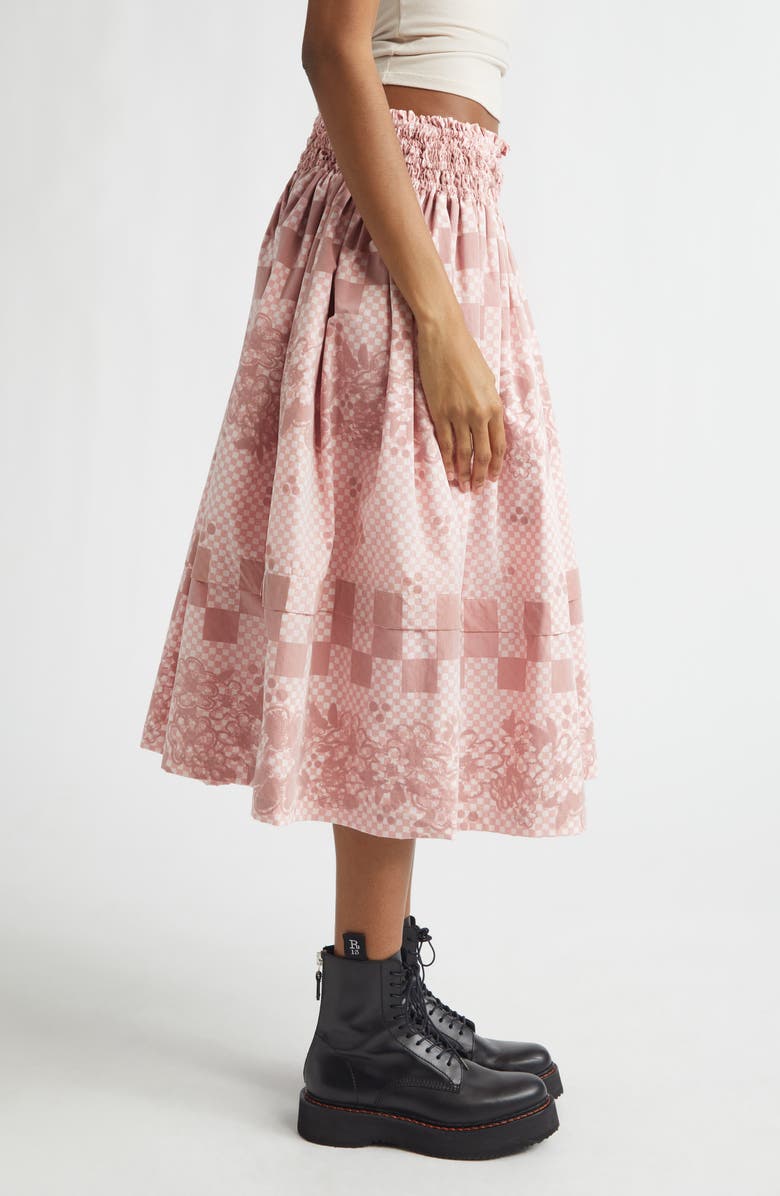 Paolina Russo Gathered Track A-Line Skirt, Alternate, color, Red/ White