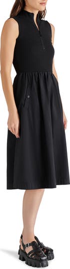 【Steve Madden】Berlin ベルリン ドレス ★ワンピース ミディ丈 BERLIN White Women's Mock Neck Midi Dress – Steve Madden