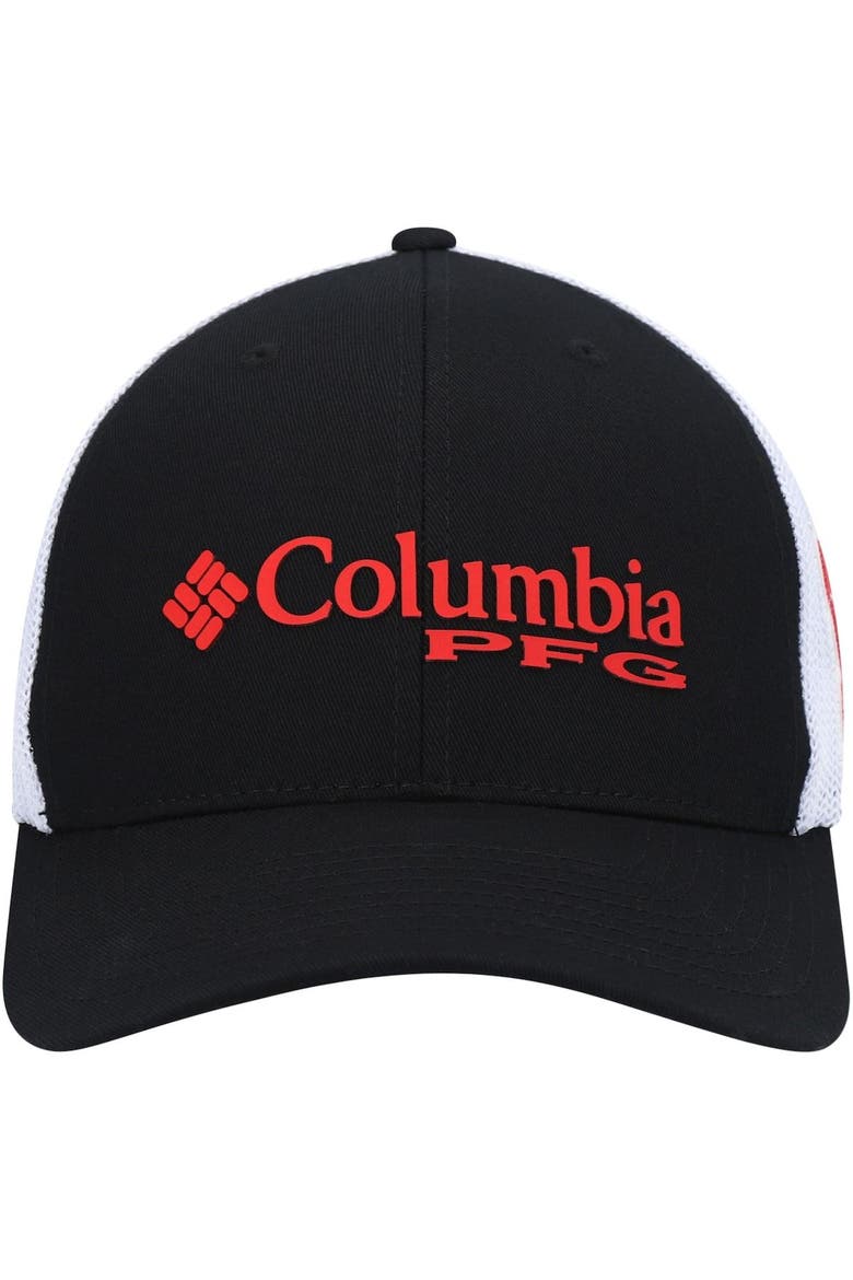 Men's Columbia Black Nebraska Huskers PFG Logo Snapback Hat, Alternate, color, Black