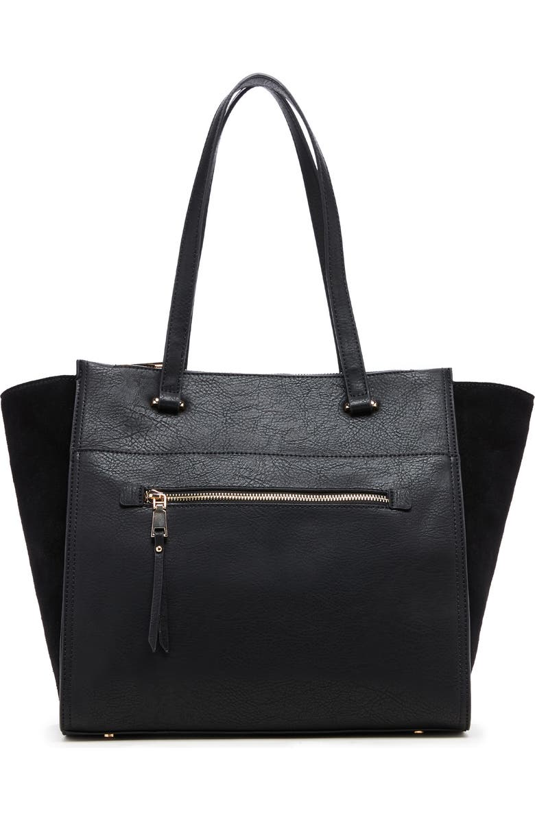 Sole Society Chele 2 Faux Leather & Genuine Suede Tote, Alternate, color,