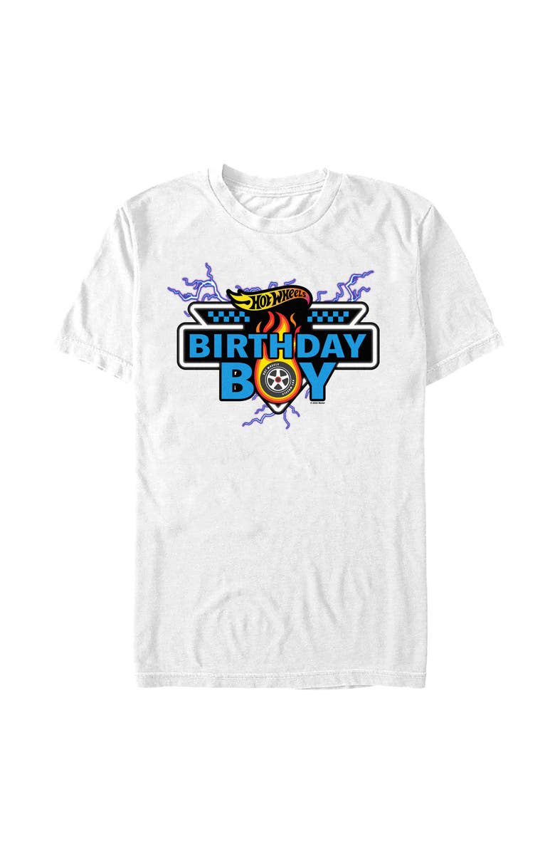 Hot Wheels Men's Hot Wheels Racing Birthday Boy  Graphic T-Shirt, Main, color, White