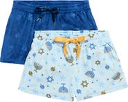 JACLYN 2-Pack Holiday Print Velour Pajama Shorts