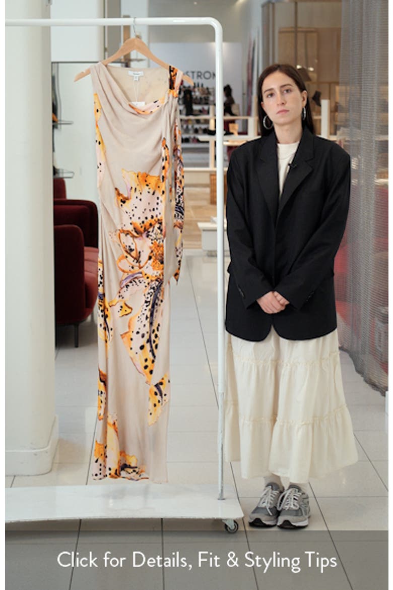 Print Side Drape Sleeveless Maxi Dress video