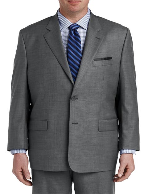 Big & Tall Jacket-Relaxer Sharkskin Suit Jacket