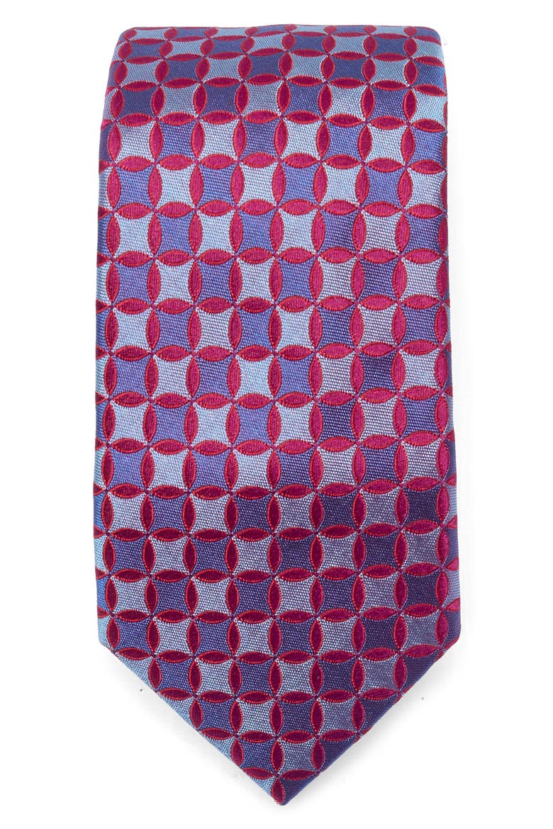 Weston Silk Blend Tie & Pocket Square Set, Alternate, color, MAGENTA