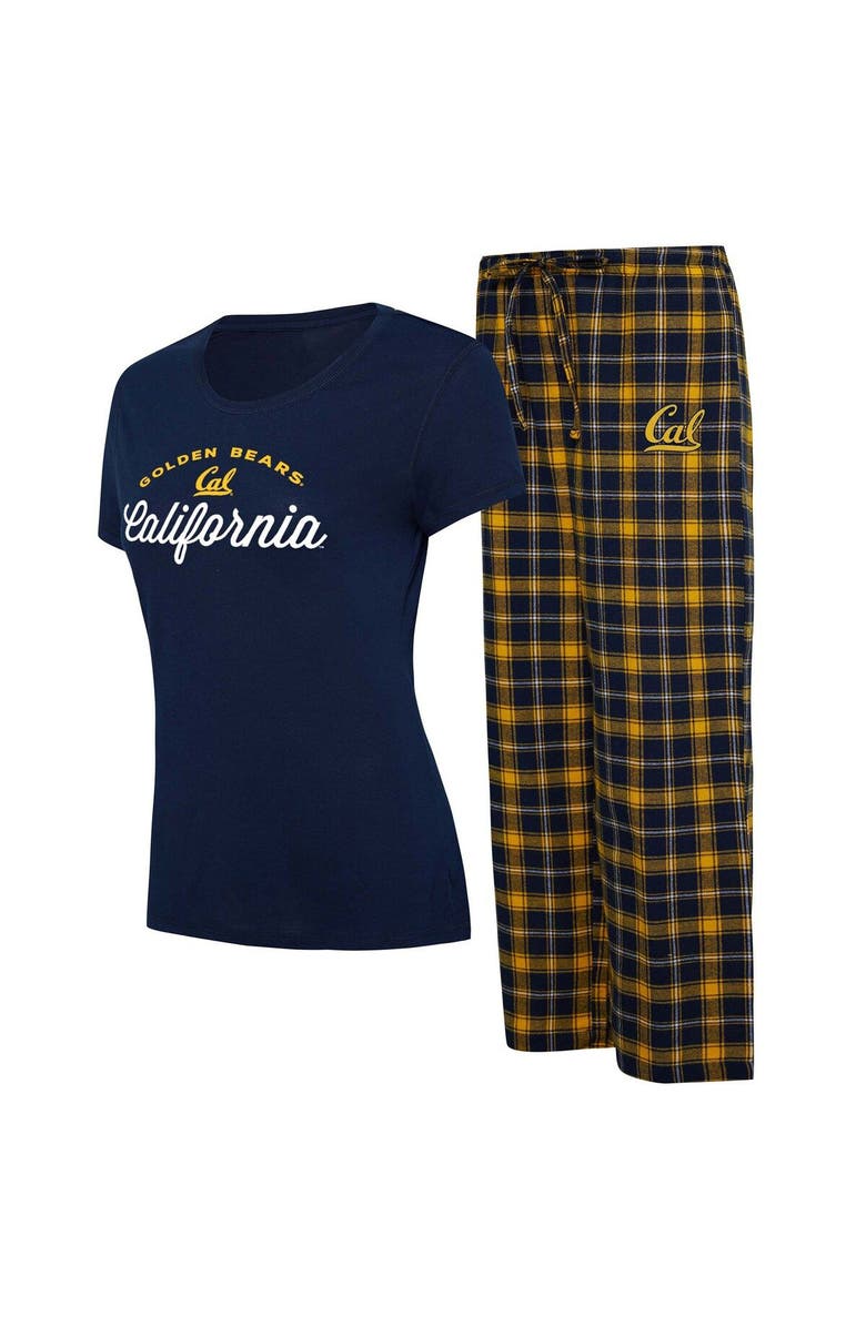 CONCEPTS SPORT Women's Concepts Sport Navy/Gold Cal Bears Arctic T-Shirt & Flannel Pants Sleep Set, Main, color, 