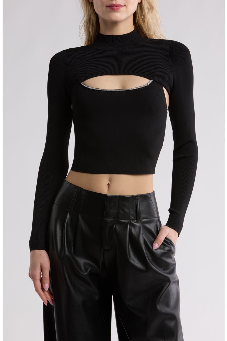 Orion Two-Piece Shrug & Tank, Main, color, BLACK