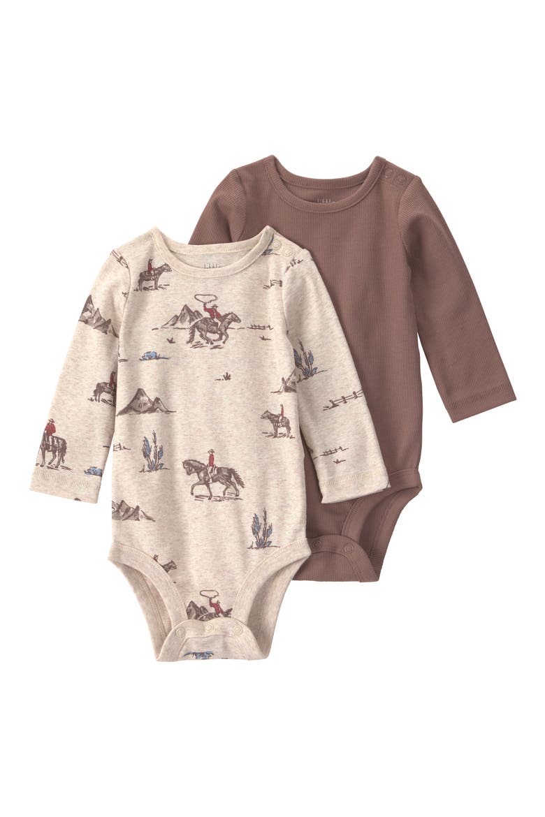 2-Pack Assorted Bodysuits, Main, color, WESTERN