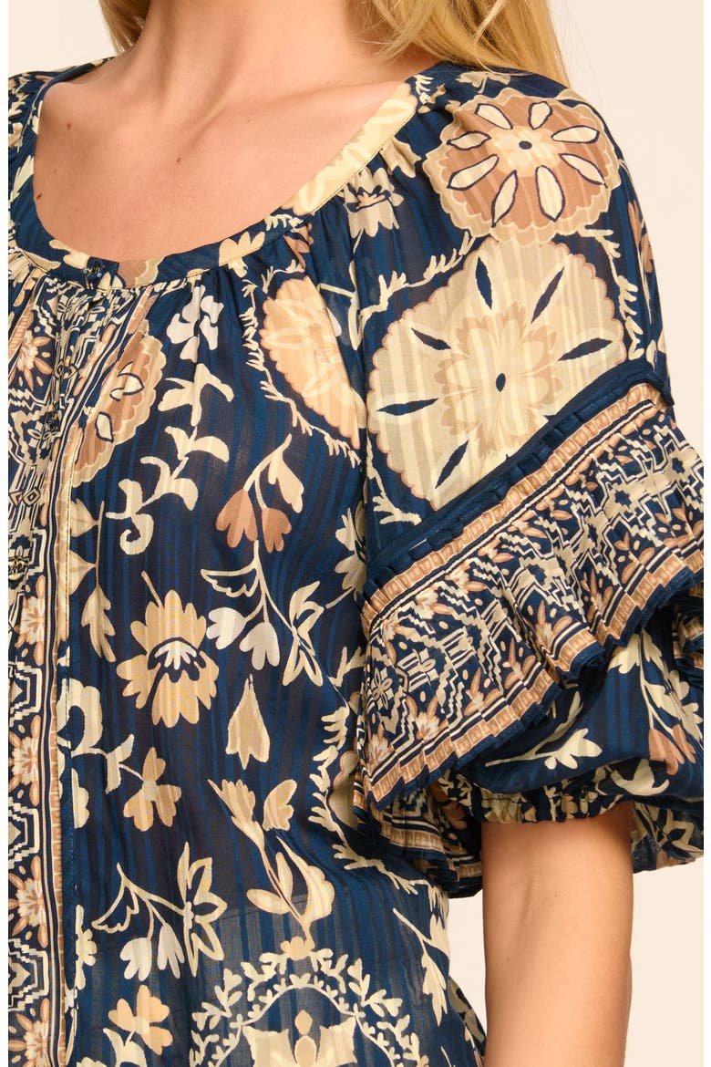 Rebeca Mixed Print Cotton Blend Top, Alternate, color, NEUTRAL MAYA COMBO
