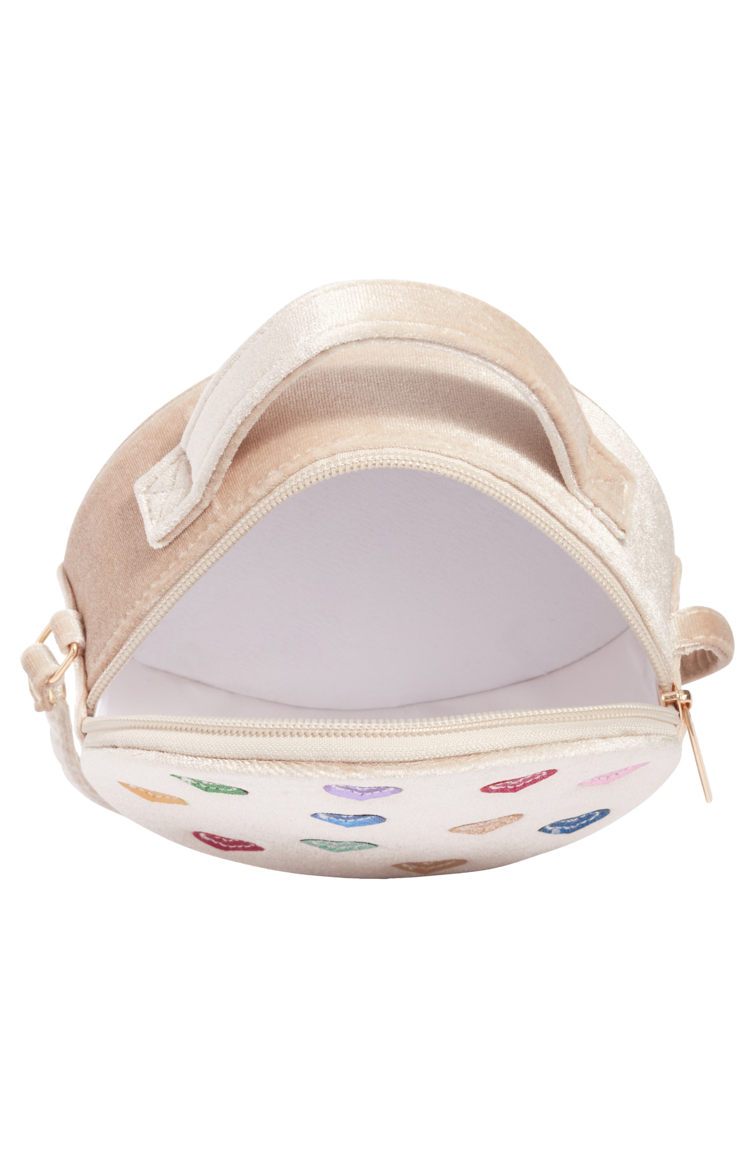 Mimi & Lula Kids' Jazzy Heart Velvet Crossbody Bag, Alternate, color, 