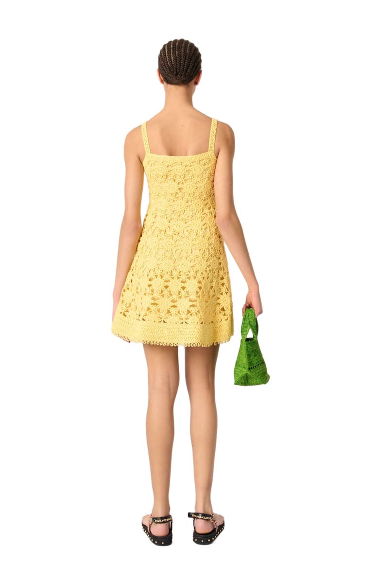 maje Crochet strappy mini dress, Alternate, color, 