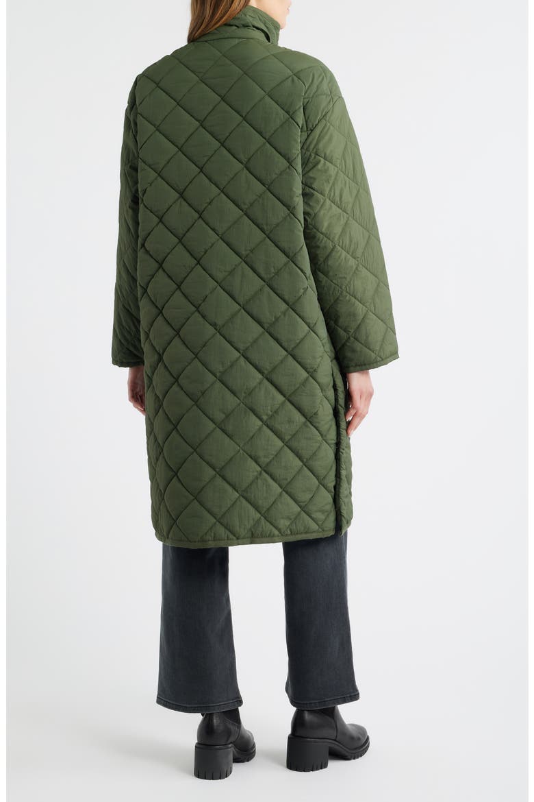 Quilted Long Coat, Alternate, color, OLIVE