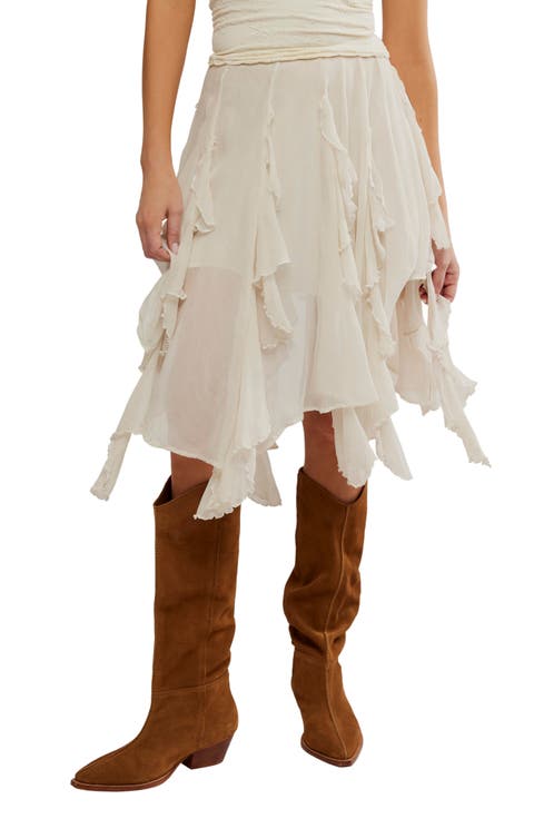 Susanna Ruffle Handkerchief Hem Midi Skirt