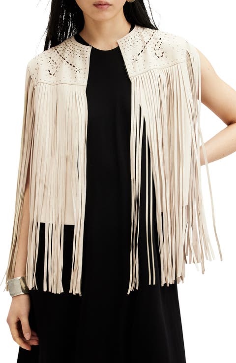 Elias Astral Leather Fringe Vest