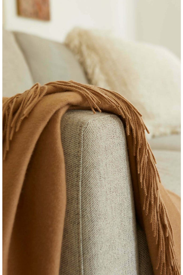 Remi Cashmere Throw Blanket, Alternate, color, Black