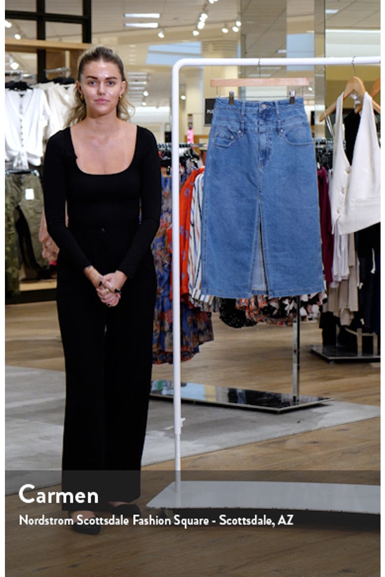 Maison Double Waist Denim Skirt video