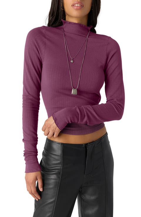 Intimately FP So Soft Ribbed Mock Neck Tee