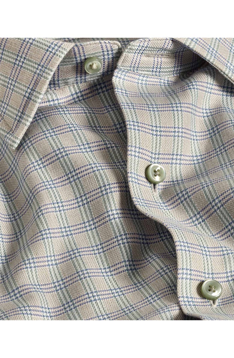 David Donahue Cotton & Cashmere Check Sport Shirt, Alternate, color, Sage/ Multi