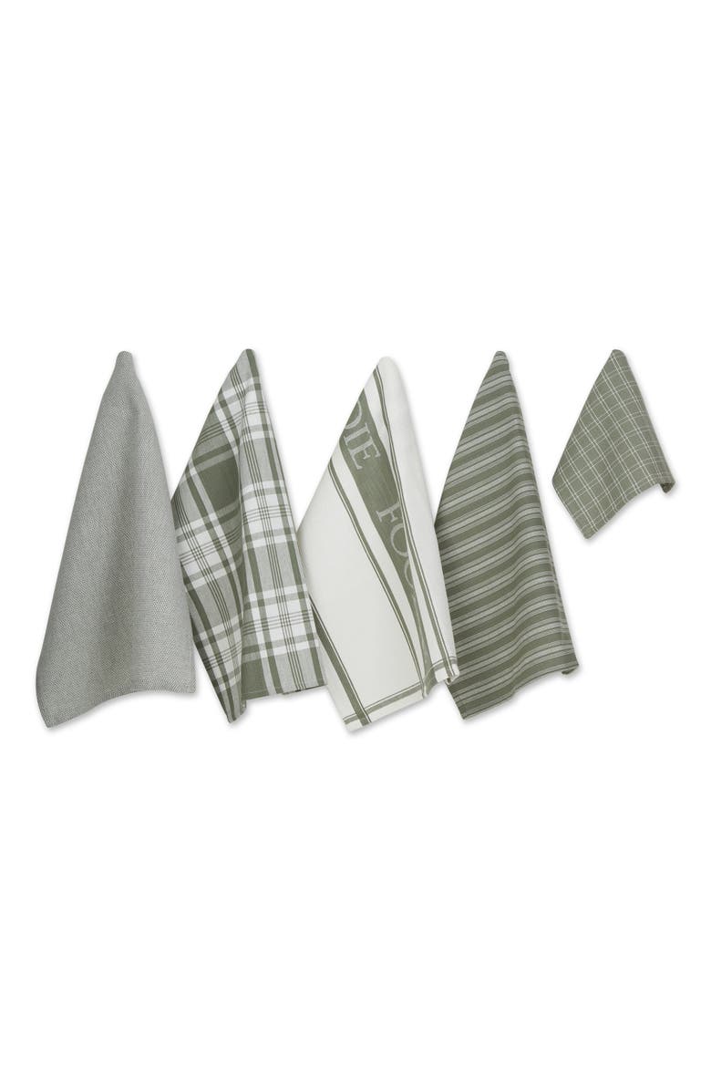 Foodie Dishtowel & Dishcloth Set/5, Main, color, Artichoke Green