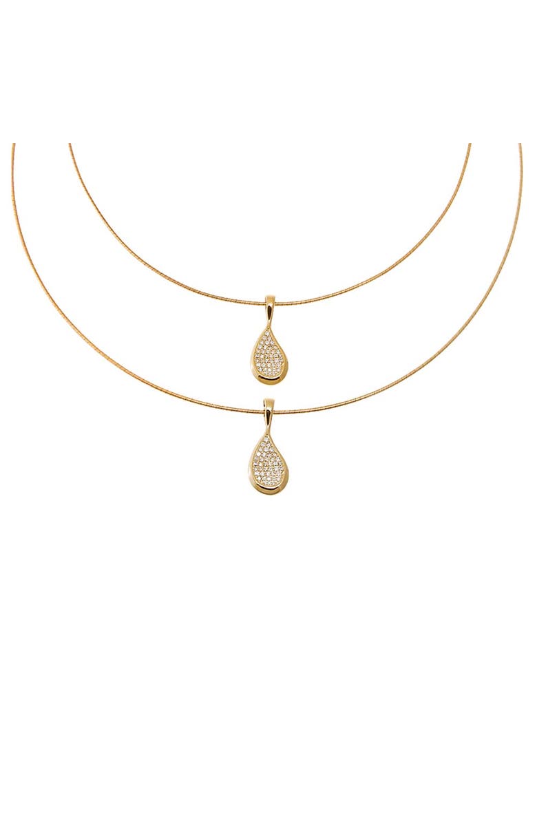 BY ADINA EDEN Diamond Pave Curved Pear Omega Chain Necklace 14K, Alternate, color, 14K Gold - 16 Inch