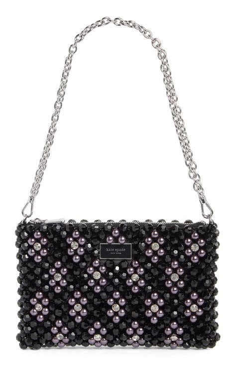 Purl Flower Beaded Mini Shoulder Bag