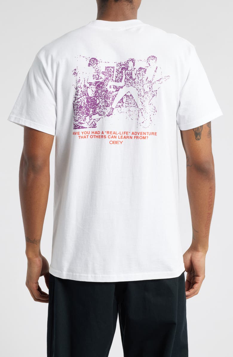 Obey Real Life Cotton Graphic T-Shirt, Alternate, color, White
