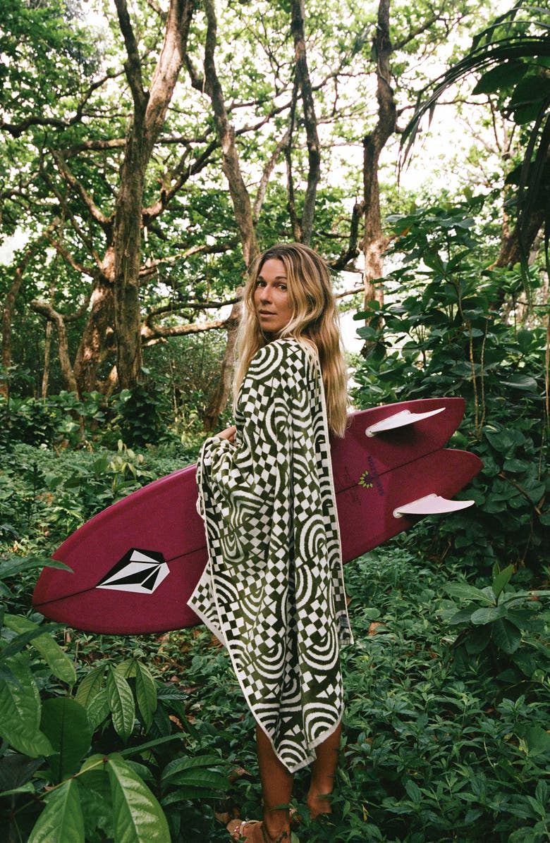 Slowtide Coco Rainbow Beach Towel, Alternate, color, Olive