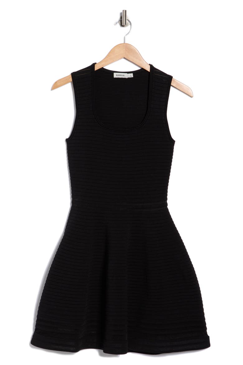Lottie Sleeveless Ottoman Sweater Minidress, Alternate, color, BLACK