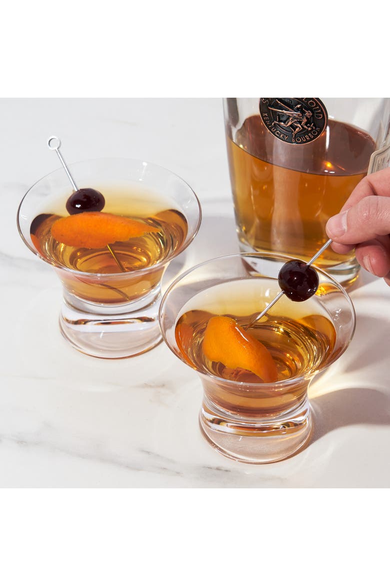 Raye Crystal Stemless Manhattan Glasses Set of 2, Alternate, color, Clear