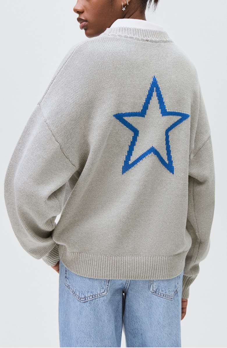 MANGO TEEN Star Crewneck Sweater, Alternate, color, Grey