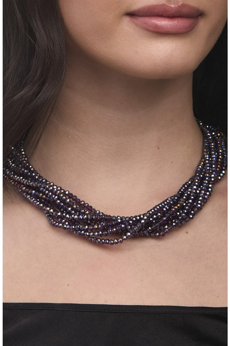 Multi Strand Bead Necklace, Alternate, color, PURPLE