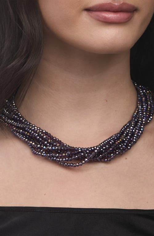 Saachi Multi Strand Bead Necklace In Purple