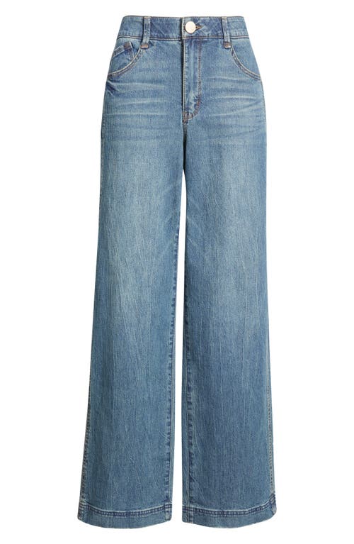 Wit & Wisdom Gracie Skyrise Double Side Seam High Waist Wide Leg Jeans In Blue
