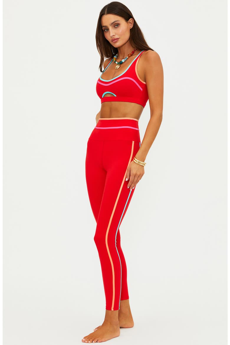 Solara Side Stripe Leggings, Alternate, color, STRAWBERRY