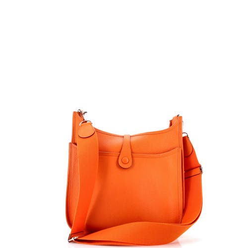 Pre-owned Hermes Hermes Evelyne Bag Gen Iii Clemence Pm In Orange