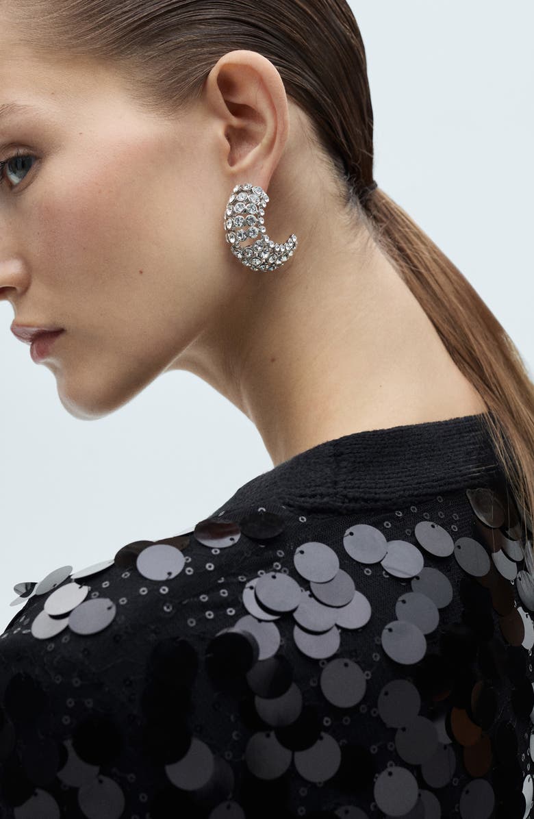 MANGO Paillette V-Neck Crop Cardigan, Alternate, color,