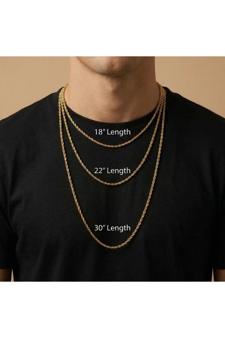 10k Gold 1.5-mm Semi Solid Rope Chain Necklace, Alternate, color, 10k Yellow Gold