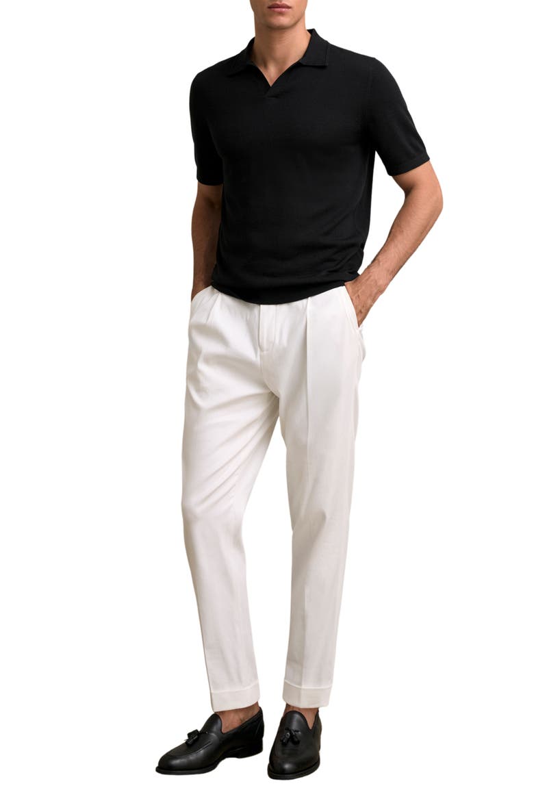 Duchie Merino Wool Polo, Alternate, color, BLACK