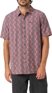 O'Neill Relaxed Fit Short Sleeve Performance Slub Button-Up Shirt